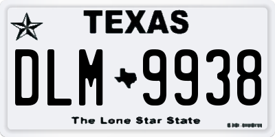 TX license plate DLM9938