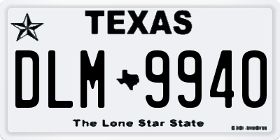 TX license plate DLM9940