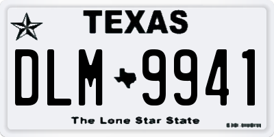 TX license plate DLM9941