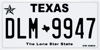 TX license plate DLM9947