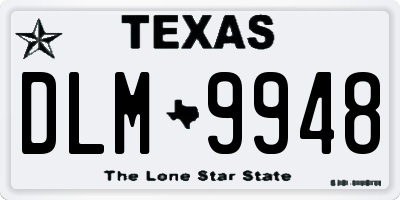 TX license plate DLM9948