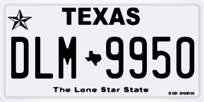 TX license plate DLM9950