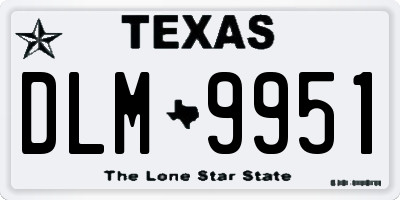 TX license plate DLM9951