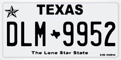 TX license plate DLM9952