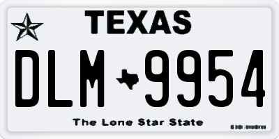 TX license plate DLM9954