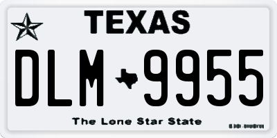 TX license plate DLM9955