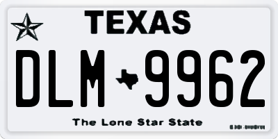 TX license plate DLM9962