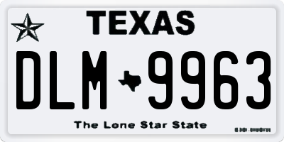 TX license plate DLM9963