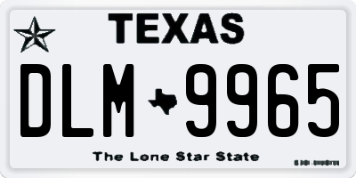 TX license plate DLM9965