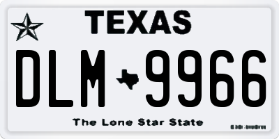 TX license plate DLM9966