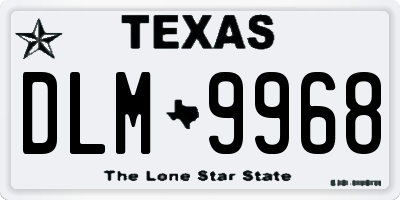 TX license plate DLM9968