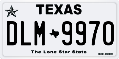 TX license plate DLM9970