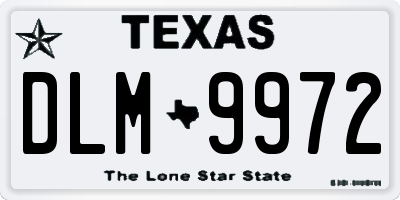 TX license plate DLM9972