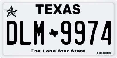 TX license plate DLM9974