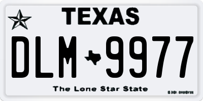 TX license plate DLM9977