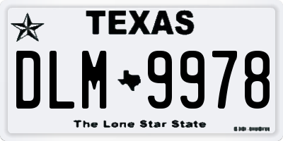 TX license plate DLM9978