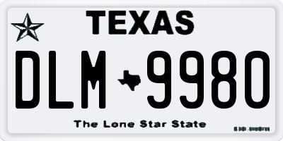 TX license plate DLM9980