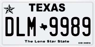 TX license plate DLM9989
