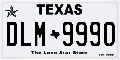 TX license plate DLM9990