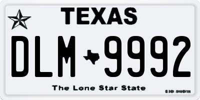 TX license plate DLM9992