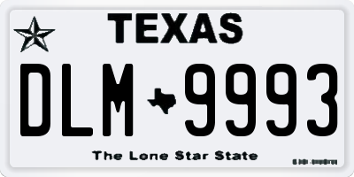 TX license plate DLM9993
