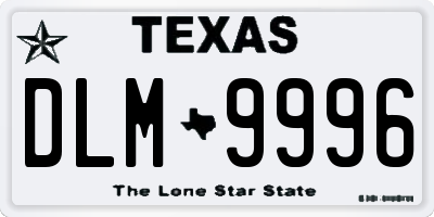 TX license plate DLM9996