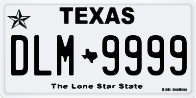TX license plate DLM9999