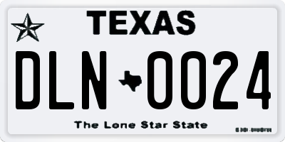 TX license plate DLN0024