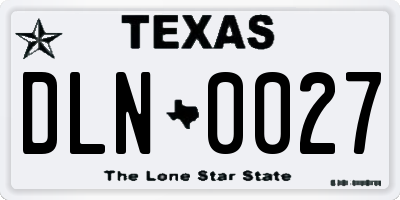 TX license plate DLN0027