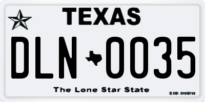 TX license plate DLN0035