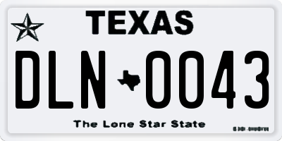 TX license plate DLN0043
