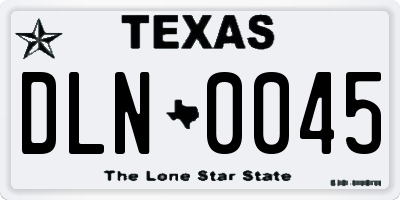 TX license plate DLN0045