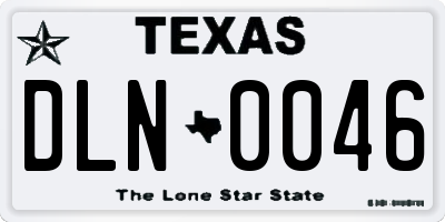 TX license plate DLN0046
