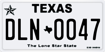 TX license plate DLN0047