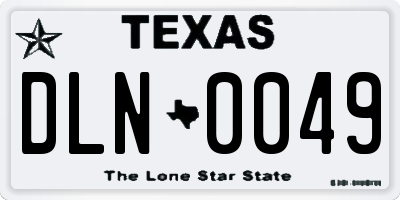 TX license plate DLN0049