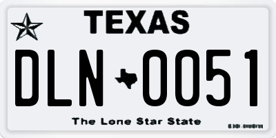 TX license plate DLN0051