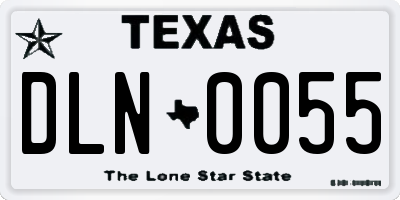 TX license plate DLN0055