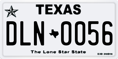 TX license plate DLN0056