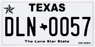 TX license plate DLN0057