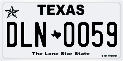 TX license plate DLN0059