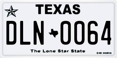 TX license plate DLN0064