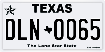 TX license plate DLN0065