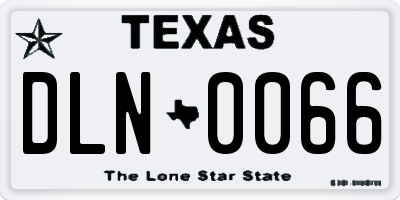 TX license plate DLN0066