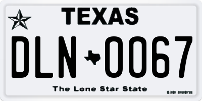 TX license plate DLN0067