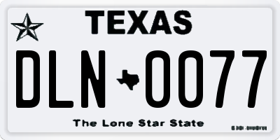 TX license plate DLN0077