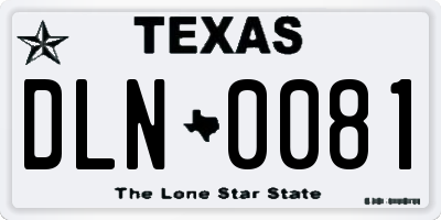 TX license plate DLN0081