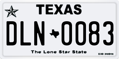 TX license plate DLN0083