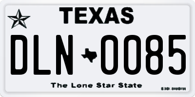 TX license plate DLN0085