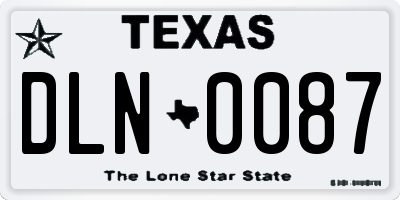 TX license plate DLN0087