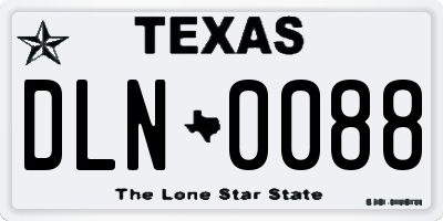 TX license plate DLN0088